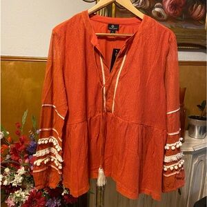 Women’s size 1X Top Hobo Style   Orange in Color Nice